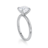 Round Solitaire Ring With Pave Prongs  (2.70 Carat F-VS1)