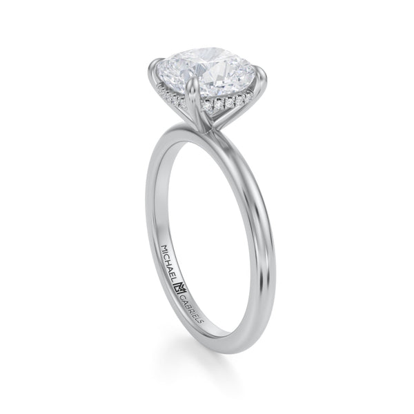 Cushion Solitaire Ring With Invisible Halo