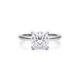 Cushion Solitaire Ring With Pave Prongs  (2.20 Carat D-VVS2)