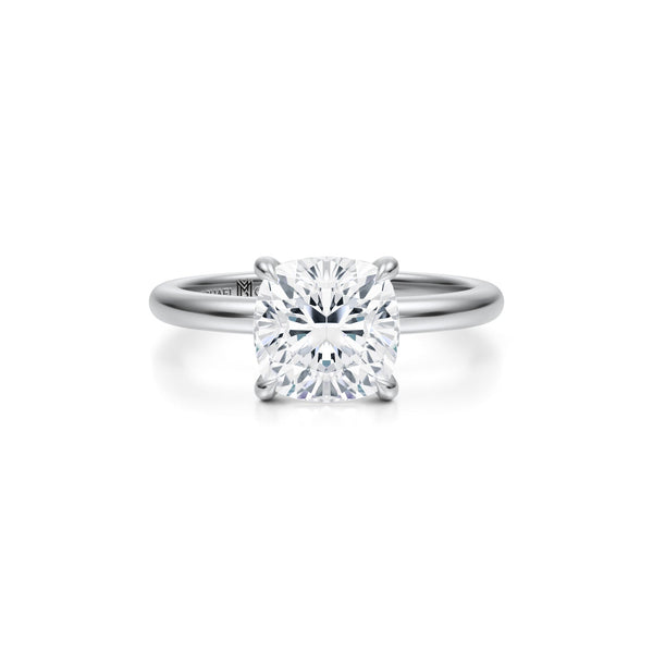 Cushion Solitaire Ring With Pave Prongs