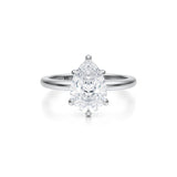 Pear Solitaire Ring With Pave Prongs  (2.50 Carat G-VS1)