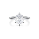 Pear Solitaire Ring With Pave Prongs  (2.20 Carat G-VVS2)