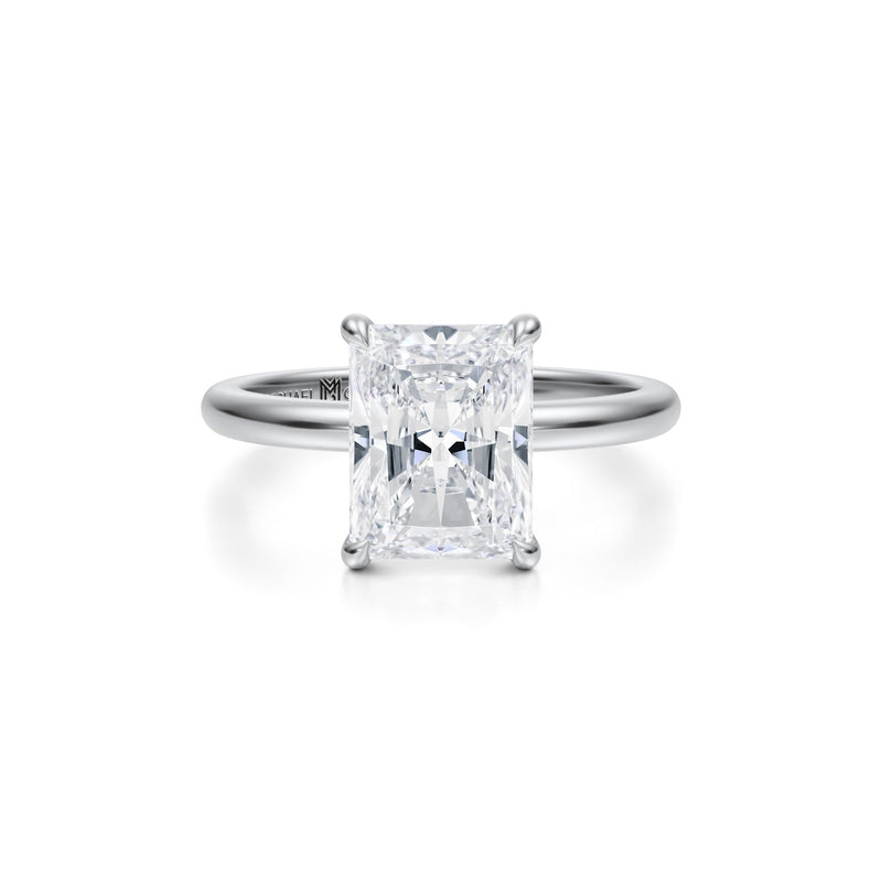 Radiant Solitaire Ring With Pave Prongs  (3.50 Carat E-VVS2)