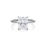 Radiant Solitaire Ring With Pave Prongs  (3.20 Carat D-VS1)