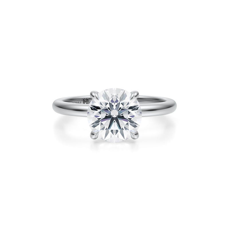 Round Solitaire Ring With Pave Prongs  (2.00 Carat E-VS1)