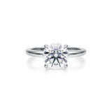 Round Solitaire Ring With Pave Prongs  (1.40 Carat E-VS1)