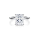 Radiant Solitaire Ring With Invisible Halo