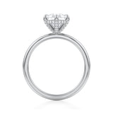 Pear Solitaire Ring With Pave Basket  (1.20 Carat E-VVS2)