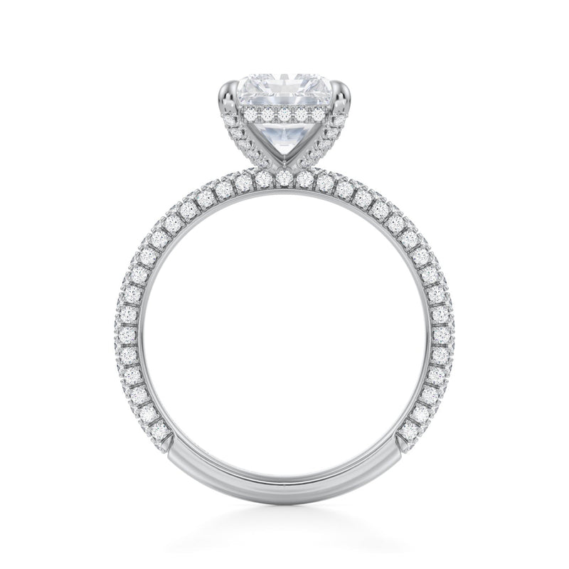 Radiant Pave Basket With Trio Pave Ring