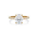 Oval Pave Ring With Pave Prongs  (2.70 Carat E-VVS2)