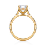 Cushion Pave Cathedral Ring With Pave Basket  (3.70 Carat D-VS1)