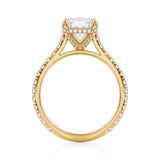 Cushion Pave Cathedral Ring With Pave Basket  (2.50 Carat D-VVS2)