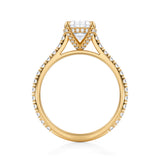 Oval Pave Cathedral Ring With Pave Basket  (3.20 Carat E-VVS2)