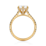 Pear Pave Cathedral Ring With Pave Basket  (1.40 Carat F-VVS2)