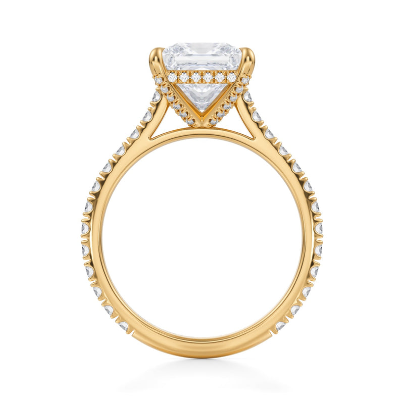 Princess Pave Cathedral Ring With Pave Basket  (2.70 Carat D-VVS2)