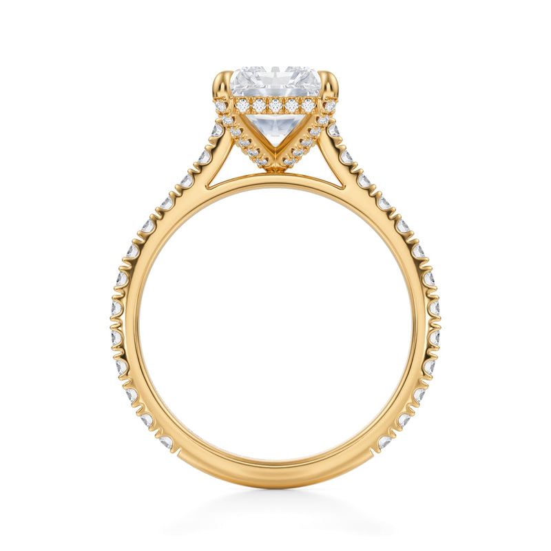Radiant Pave Cathedral Ring With Pave Basket  (2.20 Carat D-VS1)