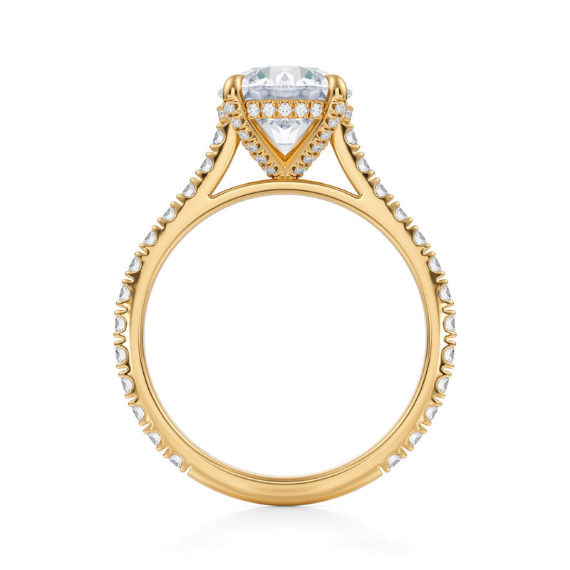 Round Pave Cathedral Ring With Pave Basket  (3.50 Carat E-VVS2)