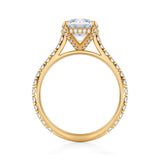 Round Pave Cathedral Ring With Pave Basket  (1.00 Carat E-VS1)