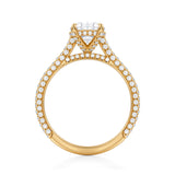 Oval Trio Pave Cathedral Ring With Pave Basket  (1.00 Carat F-VVS2)