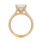 Princess Trio Pave Cathedral Ring With Pave Basket  (1.40 Carat G-VS1)