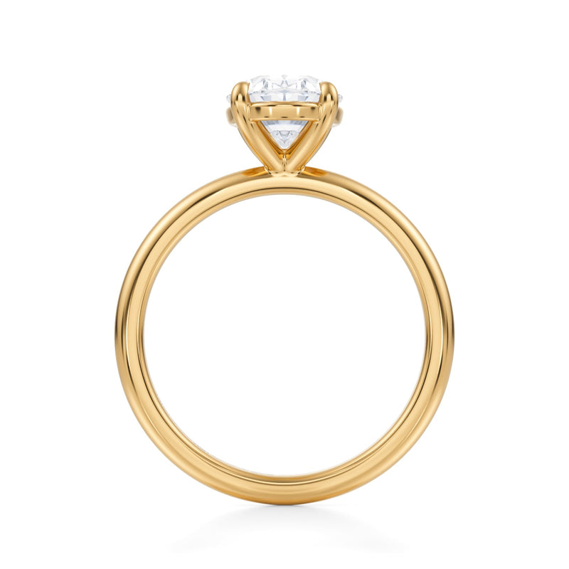 Oval Martini Basket Solitaire Ring  (3.50 Carat G-VVS2)