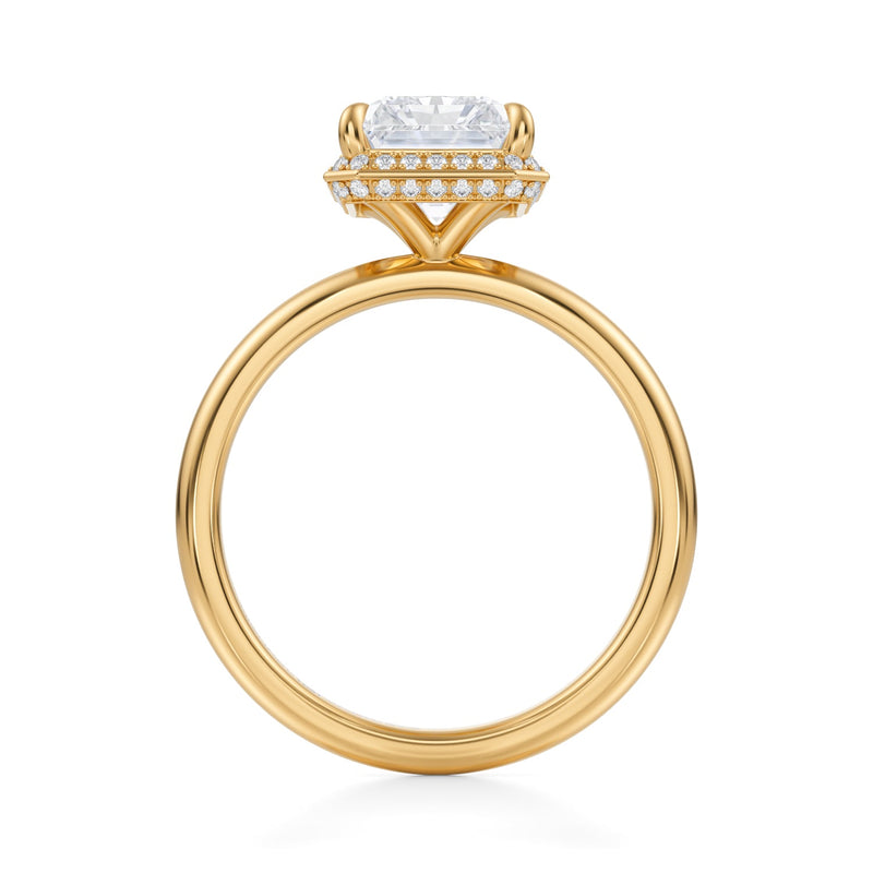 Radiant Knife Edge Halo With Solitaire Ring