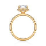 Cushion Knife Edge Halo With Pave Ring  (1.00 Carat E-VS1)