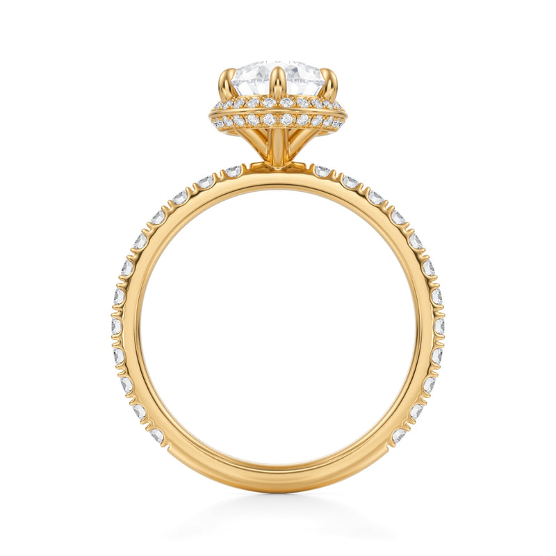 Pear Knife Edge Halo With Pave Ring  (1.40 Carat D-VS1)