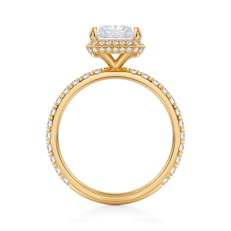 Radiant Knife Edge Halo With Pave Ring  (1.40 Carat D-VS1)