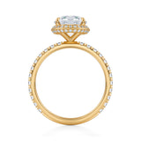 Round Knife Edge Halo With Pave Ring  (1.20 Carat E-VVS2)
