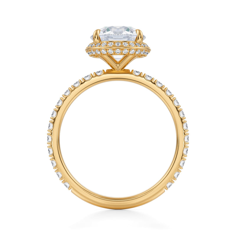 Round Knife Edge Halo With Pave Ring  (1.20 Carat E-VVS2)