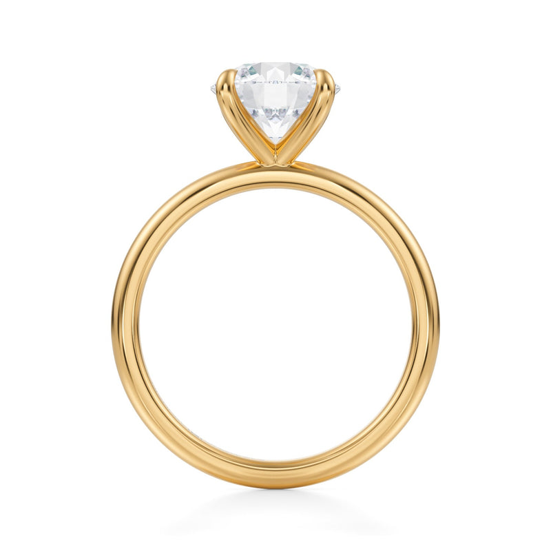 Lab Grown Diamond Solitaire Ring in Yellow Front Angle