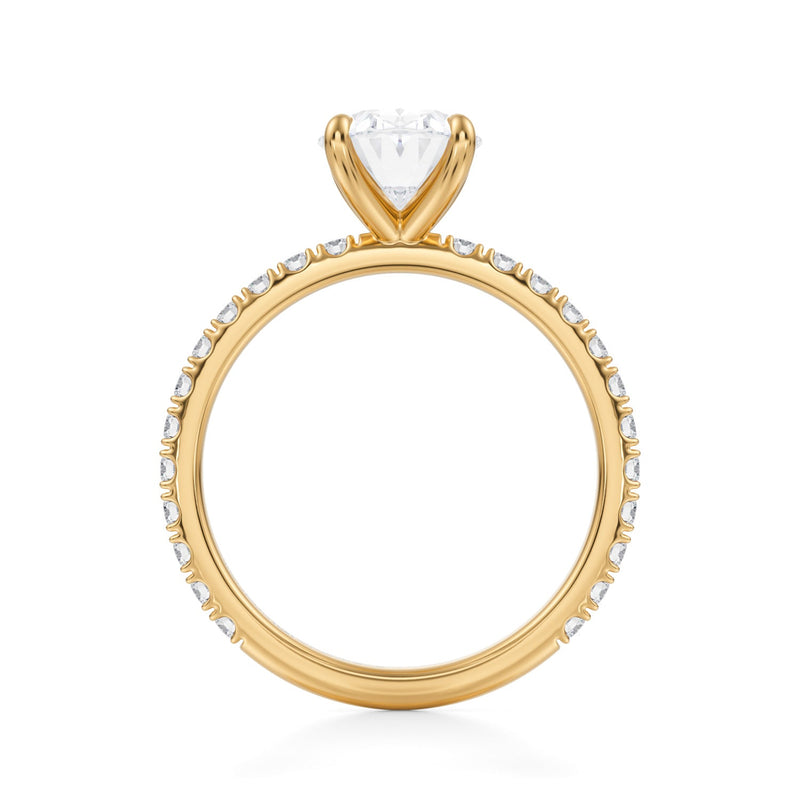 Oval Modern Pave Ring (3.50 Carat E-VS1)