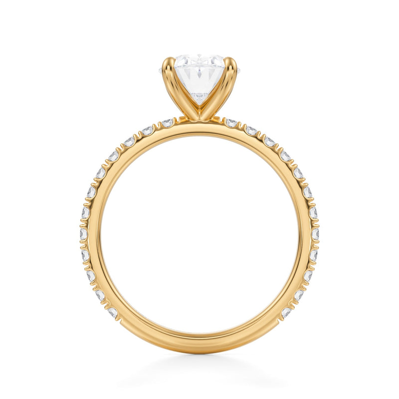 Oval Modern Pave Ring (1.20 Carat G-VVS2)