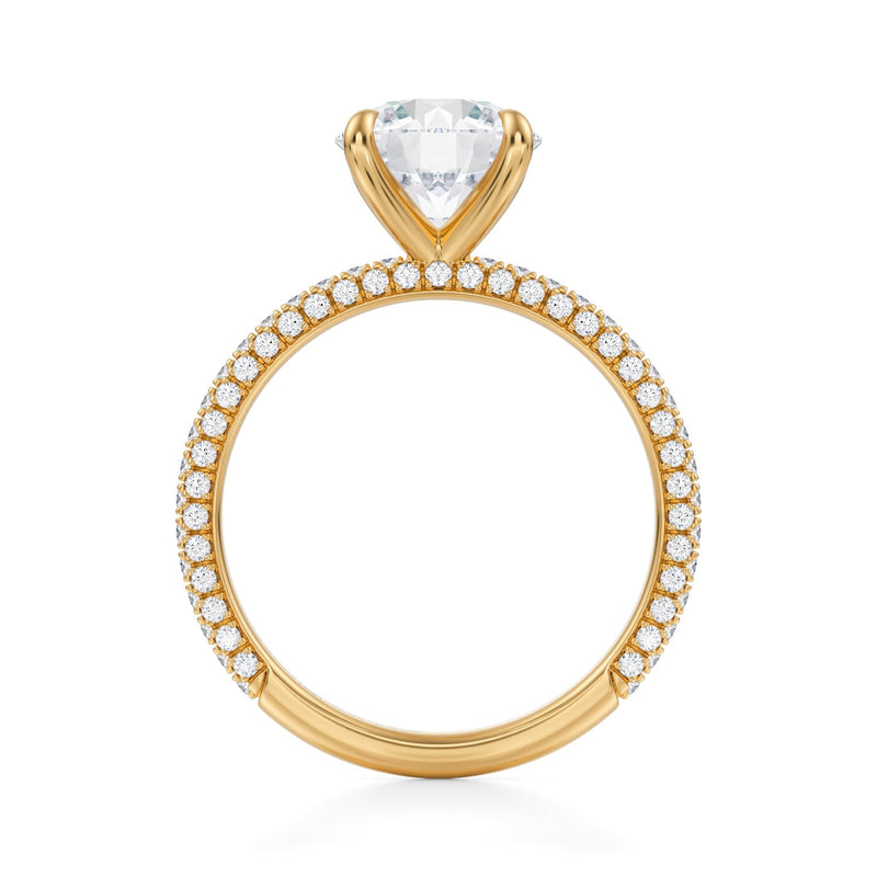 Round Trio Pave Ring  (2.40 Carat F-VVS2)