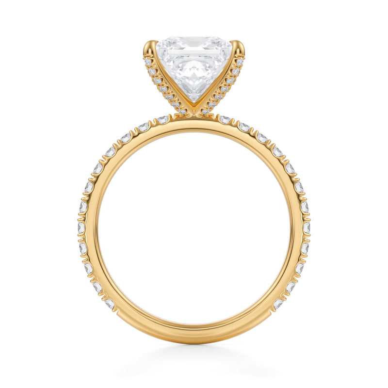 Princess Pave Ring With Pave Prongs  (3.70 Carat D-VS1)