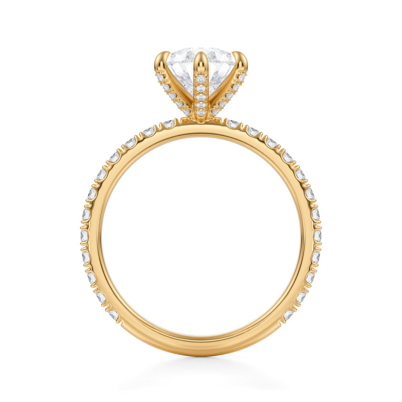 Pear Pave Ring With Pave Prongs  (3.70 Carat E-VVS2)