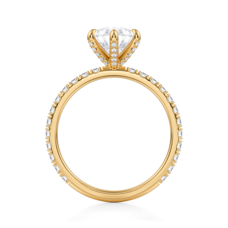 Pear Pave Ring With Pave Prongs  (2.00 Carat F-VS1)