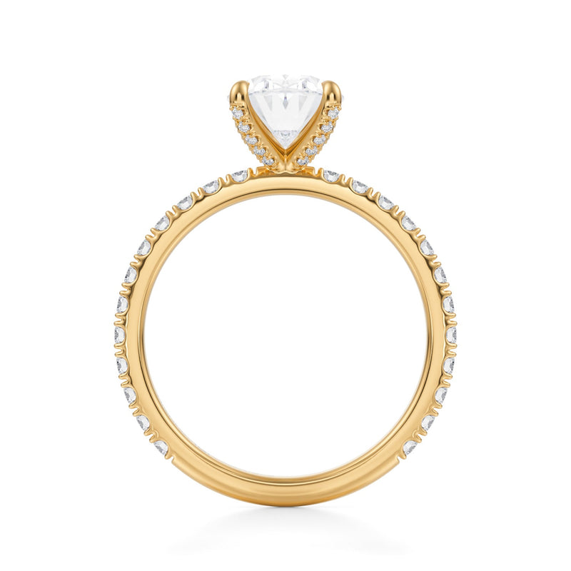 Oval Pave Ring With Pave Prongs  (3.00 Carat F-VS1)