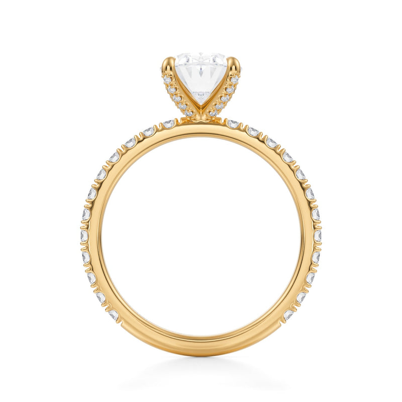 Oval Pave Ring With Pave Prongs  (2.70 Carat E-VVS2)