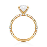 Cushion Halo With Trio Pave Ring  (1.50 Carat F-VVS2)