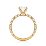 Oval Trio Pave Ring With Pave Prongs  (2.20 Carat E-VS1)