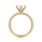 Pear Trio Pave Ring With Pave Prongs  (3.00 Carat F-VVS2)
