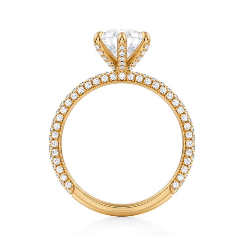 Pear Trio Pave Ring With Pave Prongs  (1.70 Carat F-VVS2)