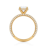 Oval Invisible Halo With Trio Pave Ring