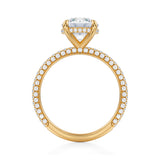 Round Invisible Halo With Trio Pave Ring