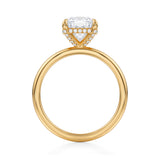 Cushion Solitaire Ring With Pave Basket  (1.00 Carat G-VVS2)