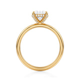 Oval Solitaire Ring With Pave Basket  (1.50 Carat G-VVS2)