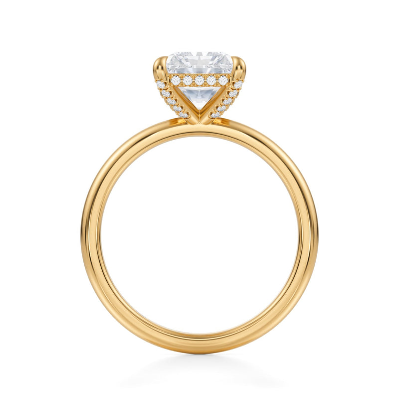 Radiant Solitaire Ring With Pave Basket  (1.20 Carat E-VVS2)