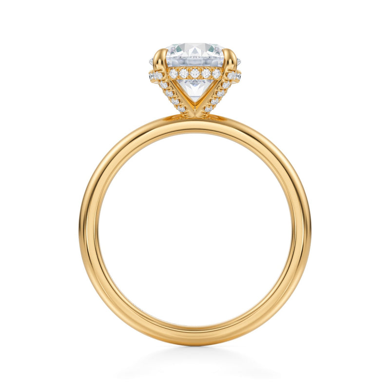 Round Solitaire Ring With Pave Basket  (1.20 Carat E-VVS2)